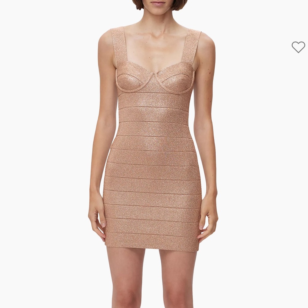 Herve Leger Nude Tan Bandage Dress Small